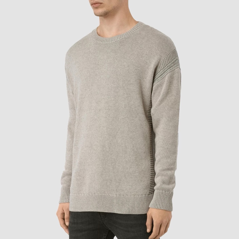 All Saints Crew Neck Sweater. Gray.